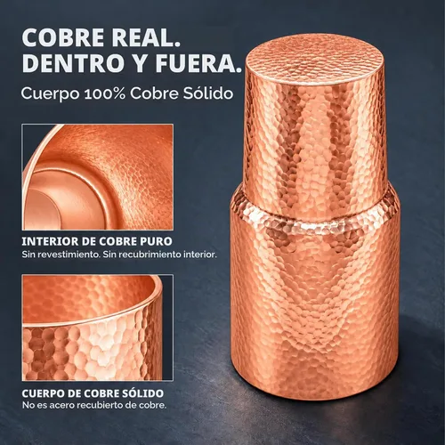 Vista 4 de Vasos de cobre puro de 20 onzas para beber