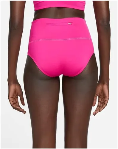 Vista 3 de Nike Traje de baño esencial de cintura alta para mujer (color rosa Prime)