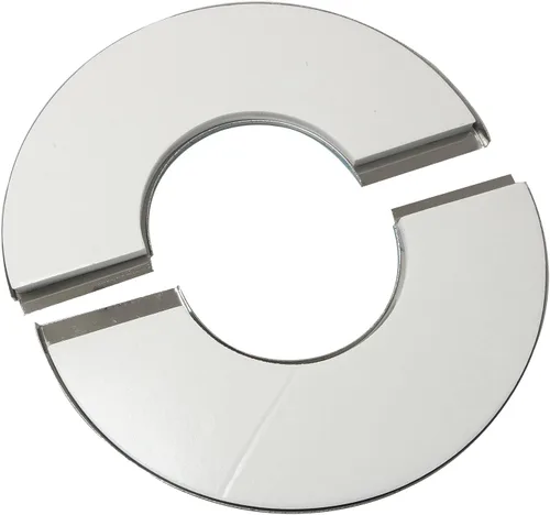 Vista 2 de 2 piezas de brida dividida de pared, placa redonda de acero inoxidable, accesorios de cubierta de tubería de agua montada en la pared para tubería