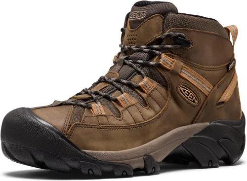 Vista 15 de KEEN Targhee 2 Mid - Botas de senderismo impermeables de altura media para hombre Bisonte/Nuez Asada