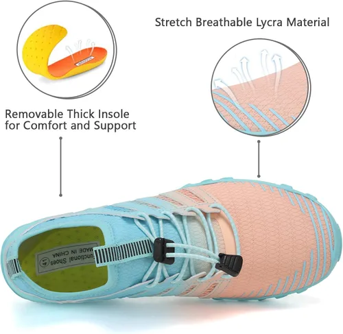 Vista 2 de WateLves Water Shoes Mens Womens Beach Swim Shoes Quick-Dry Aqua Socks Pool Shoes for Surf Yoga Water Aerobics