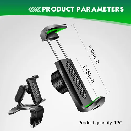 Vista 2 de 1 clip de soporte de teléfono para salpicadero, soporte de teléfono ABS de 360 grados, clip multifuncional para teléfono celular, universal