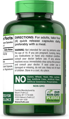 Vista 7 de Nature's Truth Cápsulas de raíz de remolacha 2,000 mg 180 unidades Suplemento sin OMG y sin gluten