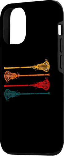 Vista 2 de iPhone 15 Lacrosse Lacrosse Sticks hombres mujeres niñas niños retro caso