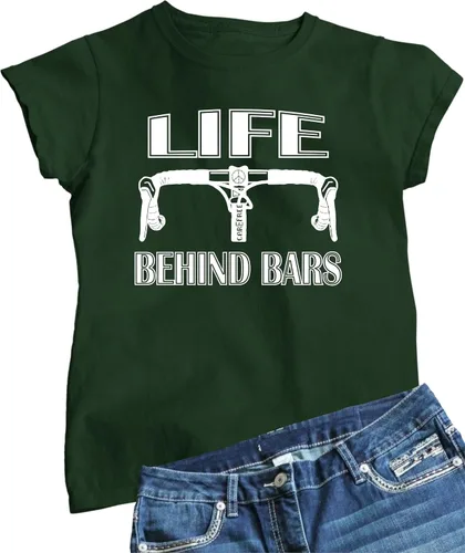 Vista 14 de Go All Out Camiseta divertida de bicicleta para mujer Life Behind Bars
