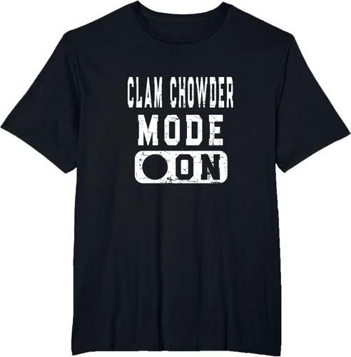 Vista 36 de Clam Chowder Mode On - Camiseta de broma de sopa de almejas, Negro