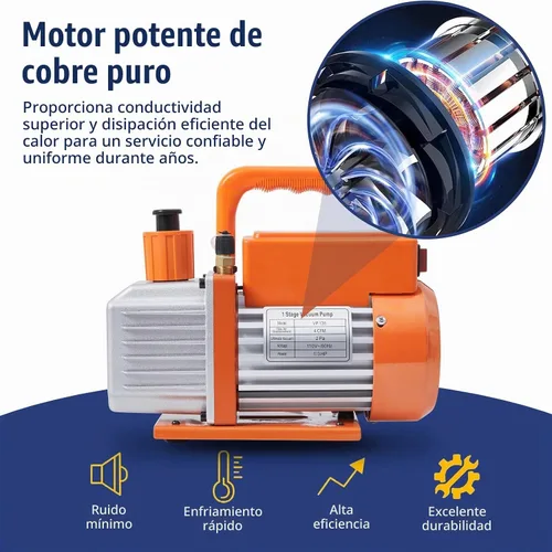 Vista 6 de BACOENG Juego de bomba de vacío y medidor de CA R32, kit de bomba de vacío HVAC de 4 CFM para sistema Mini Split, motor sin chispas