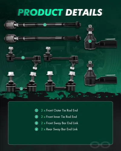 Vista 3 de Kit de suspensión de 8 piezas para Toyota Corolla 1993-2002, K90124, K9545, ES2382, EV303, de la marca SCITOO