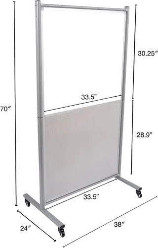 Vista 5 de Stand Up Desk Store - Pizarra blanca magnética móvil rodante, divisor de habitación, pizarra de borrado en seco para el hogar o el aula