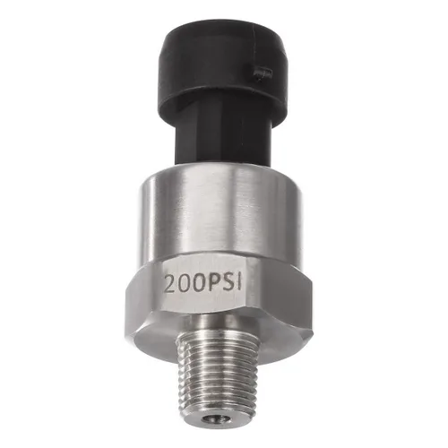 Vista 2 de AUTEX Transductor de presión de 200 psi, sensor emisor con arnés de conector, rosca NPT de 1/8 "-27 sensores de presión de combustible de acero
