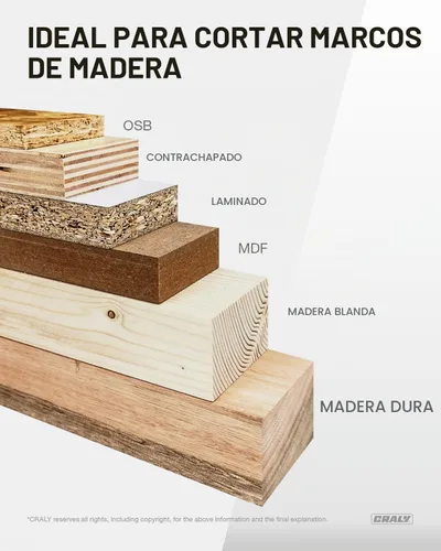 Vista 4 de CRALY Hoja de sierra circular para enmarcado de 3-3/8 pulgadas con 24 dientes para corte de madera, eje de 15mm, con punta de carburo, corte fino