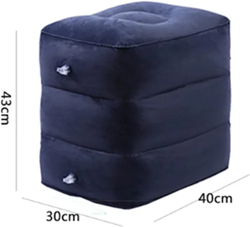 Vista 8 de Reposapiés inflable para viajes aéreos, almohada de viaje de altura ajustable para niños y adultos con 3 capas para avión, automóvil, autobús