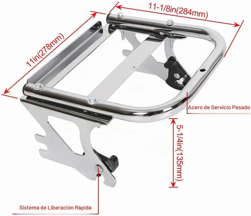 Vista 4 de ECOTRIC - Maletero desmontable para motocicleta compatible con Harley 1997