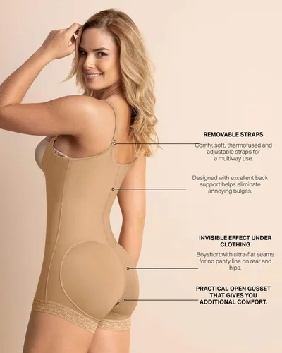 Vista 4 de Leonisa Modelador de cuerpo con control de abdomen para mujer - Body moldeador de compresión