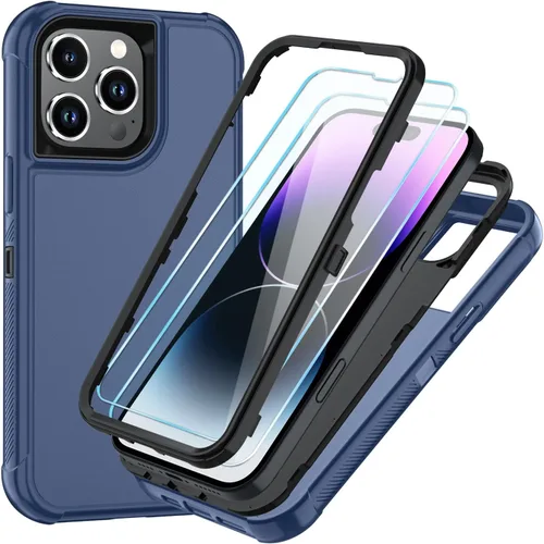Vista 24 de SunStory Funda compatible con iPhone 11 con protector de pantalla HD, 3 capas de alta resistencia de cuerpo completo, funda protectora híbrida 3