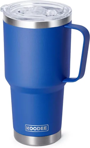 Vista 12 de koodee Vaso Tumbler Delgado de Acero Inoxidable de 20 oz con Aislamiento de Doble Pared, Vaso Tumbler Delgado para Agua para Café, Té (Azul Bebé)
