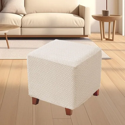 Vista 2 de Bifaun Vogel - Funda otomana, fundas elásticas de jacquard con parte inferior elástica, fundas de almacenamiento plegables gruesas para reposapiés