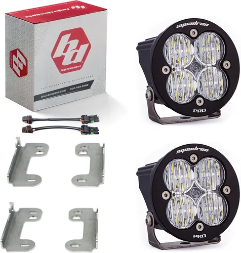 Vista 17 de Kit de luces LED de niebla de bolsillo Baja Designs Squadron-R SAE compatible con Jeep Gladiator 2020-22; Wrangler JL 2018-22 parachoques OEM