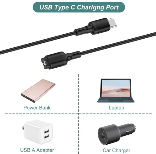 Vista 6 de Kissmart Cable cargador USB C para reloj Garmin (2, negro)