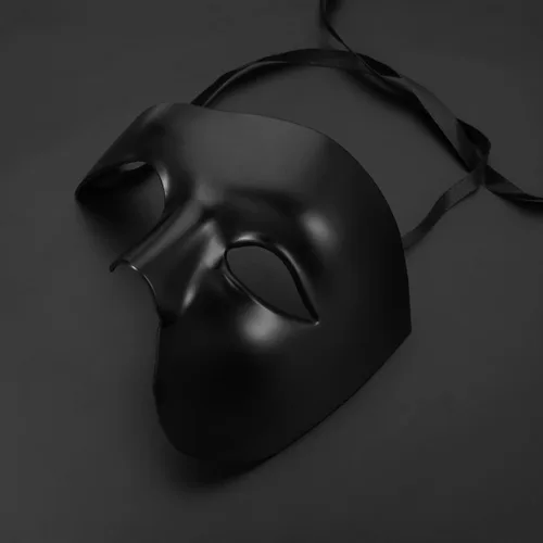 Vista 3 de Máscara de Halloween para hombre, disfraz de fantasma de la ópera, máscara de media cara para pareja