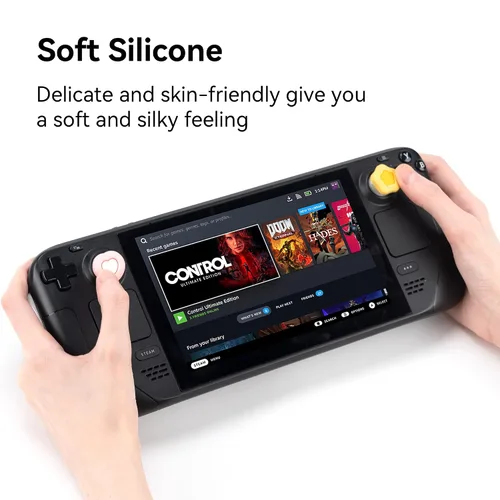 Vista 4 de GeekShare Silicone Steam Deck Thumb Grip Caps, Cute Star and Heart Shaped Joystick Cover Thumbstick Caps Compatible with Steam Deck Only, 4PCS