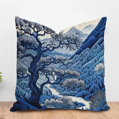 Vista 12 de ArogGeld Chinoiserie - Funda de cojín para sofá, diseño floral de peonía, color verde azulado, verde y rojo, diseño de peonía, diseño escénico