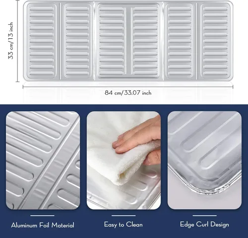 Vista 2 de 2 protectores contra salpicaduras para freír estufa, protección contra salpicaduras de aceite, barrera antiaceite, antiadherente, protector