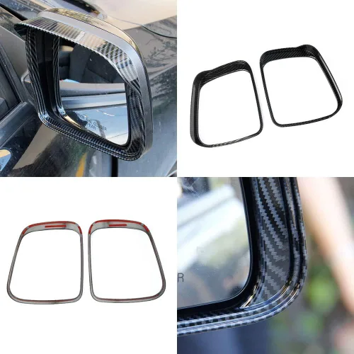 Vista 5 de Borde de moldura de visera de espejo de puerta lateral de fibra de carbono para Dodge Durango 2011-2022