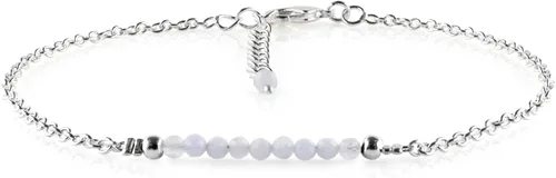 Vista 66 de YANARA Pulsera de tobillo para mujer, piedra de nacimiento natural, cuentas de piedras preciosas, tobillera delicada hecha a mano de 9 pulgadas +