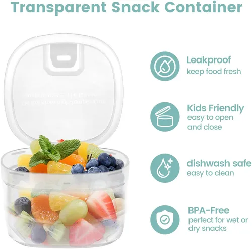 Vista 3 de Termo 2 en 1 para comida caliente con contenedor de aperitivos, contenedor de alimentos aislado de acero inoxidable de 20 onzas con asa y cuchara
