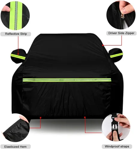 Vista 4 de Fundas impermeables para automóvil de repuesto para Ford Bronco 2021-2024 de 4 puertas, 6 capas para todo tipo de clima, cubierta de automóvil