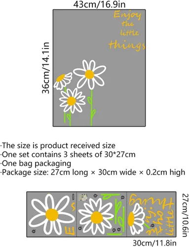 Vista 3 de Daisy - Adhesivo estático para ventana de doble cara