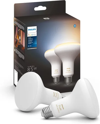Vista 2 de PHILIPS Hue White Ambiance BR30 - Bombillas LED inteligentes (compatibles con Bluetooth) Hue Smart Dimmer Switch Bundle Controla tu iluminación
