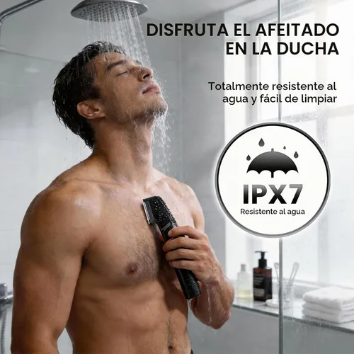 Vista 4 de Manscape - Recortador de pelo corporal y púbico para hombres, afeitadora de Negro