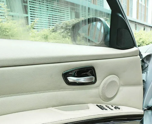 Vista 8 de x xotic tech Cubierta interior para manija de puerta, patrón de fibra de carbono, compatible con BMW E92 E93 335i M3 Coupe Convertible 2007-2013, 2