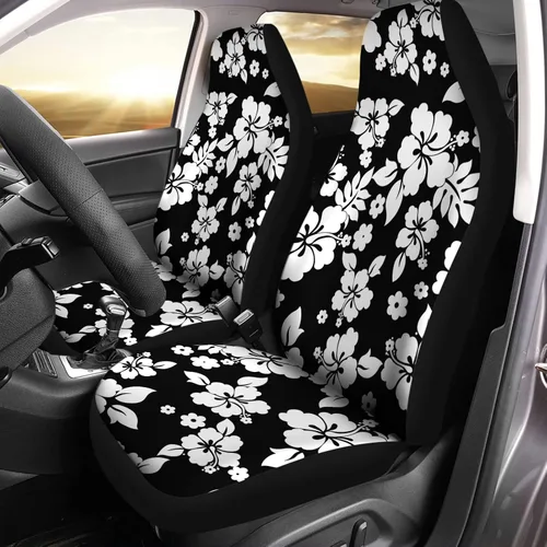 Vista 7 de Bulopur Fundas para asientos de coche negras y blancas con forma de murciélago, protector de asiento de coche universal, accesorios de coche