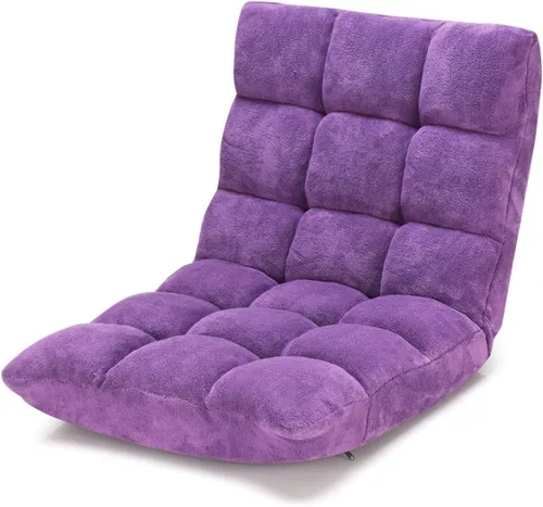 Vista 10 de KOMFOTT Silla de suelo ajustable de 14 posiciones con soporte trasero, sofá plegable acolchado para juegos para lectura, meditación, sala de estar