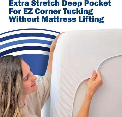 Vista 4 de CleanRest - Protector de sábana bajera impermeable para colchón, máxima defensa contra derrames y desgaste, barrera contra alérgenos MicronOne