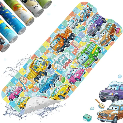 Vista 20 de XIYUNTE Alfombra de Baño para Bebé para Bañera Antideslizante Alfombra de Baño para Niños - 40''x16'' Extra Larga Alfombra de Bañera para Bebé