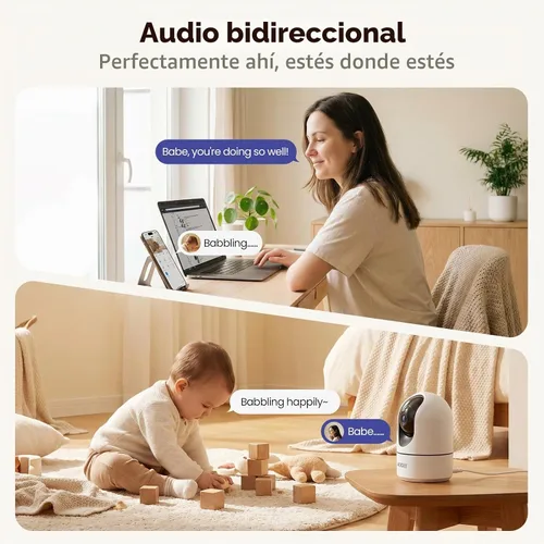 Vista 8 de AOQEE Cámaras 5G para seguridad en el hogar interior, monitor de mascotas