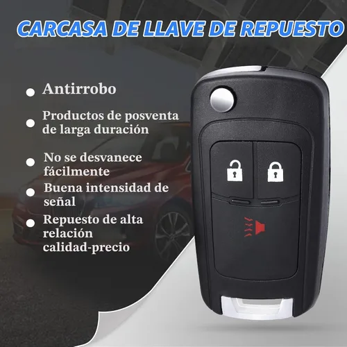 Vista 4 de Keymall Carcasa de llave abatible de repuesto para Chevrolet Spark 2012 2013 2014 2015 2016 A2GM3AFUS03 3 botones, solo la carcasa de la llave