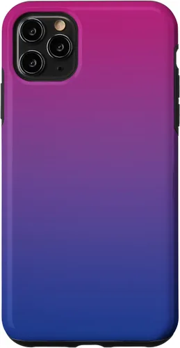 Vista 13 de Funda degradada con diseño de bandera de Bisexual Pride para iPhone 17, color rosa, morado, azul