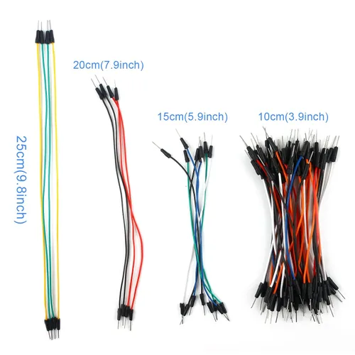 Vista 2 de RGBZONE 130 cables de puente de tabla de pan flexibles sin soldadura macho a macho para Arduino Breadboard y robótica y frambuesa