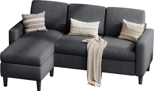 Vista 3 de SUNLEI Sofá seccional modular de 187 cm, cómodo sofá tipo nube con otomano móvil, sofá modular en forma de L de asiento profundo, sofás seccionales