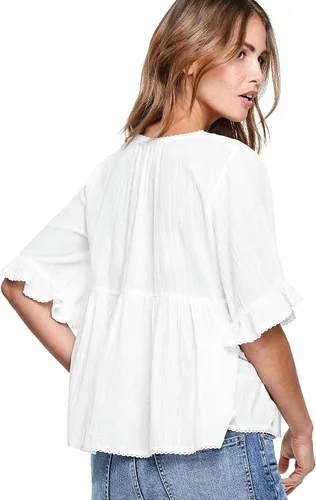 Vista 6 de ellos Blusa de manga con volantes para mujer, talla grande
