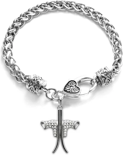 Vista 40 de Inspired Silver - Pulsera de plata con dije personalizado y circonitas cúbicas.