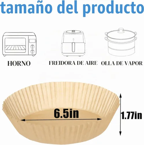 Vista 2 de 6.5 pulgadas redondas 100 piezas de forros de papel desechables para Ronda de papel