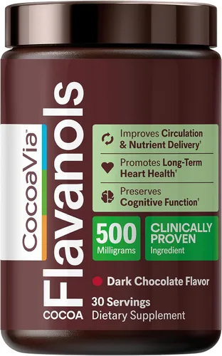 Vista 11 de CocoaVia Cardio Health Cacao en polvo, 15 palitos de una sola porción, 500 mg de flavanoles de cacao, apoya la salud del corazón, aumenta el óxido
