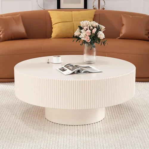 Vista 9 de Mesa de Centro Cloud para Sala de Estar con Esquinas Redondeadas, Mesa Central de Estilo Moderno con 3 Patas en Forma de Pelota, Mesa de Té