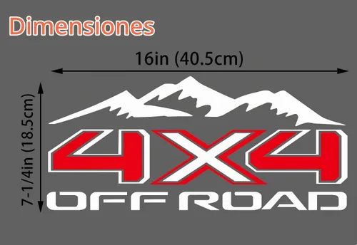 Vista 2 de 2 calcomanías 4x4 Off Road con montaña para mesita de noche de camión